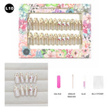 【BUY 3 Get 1 More Free】【Long Nails L1 - L50】Machine Press on Nails 24Pcs False Nails