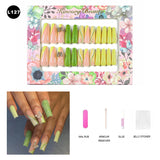 【BUY 3 Get 1 More Free】【Long Nails L101 - L150】 Machine Press on Nails 24Pcs False Nails