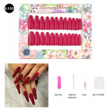 【BUY 3 Get 1 More Free】【Long Nails L101 - L150】 Machine Press on Nails 24Pcs False Nails