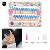 【BUY 3 Get 1 More Free】【Long Nails L101 - L150】 Machine Press on Nails 24Pcs False Nails