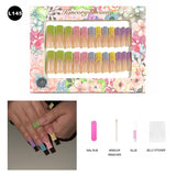 【BUY 3 Get 1 More Free】【Long Nails L101 - L150】 Machine Press on Nails 24Pcs False Nails