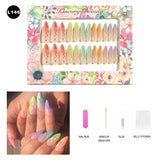 【BUY 3 Get 1 More Free】【Long Nails L101 - L150】 Machine Press on Nails 24Pcs False Nails