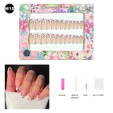 【BUY 3 Get 1 More Free】【Medium Nails M1 - M50】 Machine Press on Nails 24Pcs False Nails