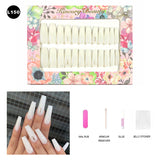 【BUY 3 Get 1 More Free】【Long Nails L101 - L150】 Machine Press on Nails 24Pcs False Nails