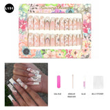 【BUY 3 Get 1 More Free】【Long Nails L151 - L200】Machine Press on Nails 24Pcs False Nails