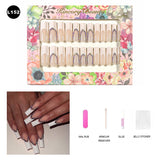 【BUY 3 Get 1 More Free】【Long Nails L151 - L200】Machine Press on Nails 24Pcs False Nails