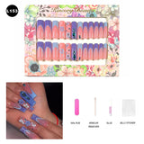 【BUY 3 Get 1 More Free】【Long Nails L151 - L200】Machine Press on Nails 24Pcs False Nails