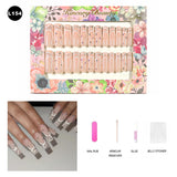 【BUY 3 Get 1 More Free】【Long Nails L151 - L200】Machine Press on Nails 24Pcs False Nails