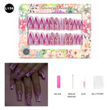 【BUY 3 Get 1 More Free】【Long Nails L151 - L200】Machine Press on Nails 24Pcs False Nails