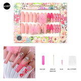 【BUY 3 Get 1 More Free】【Long Nails L151 - L200】Machine Press on Nails 24Pcs False Nails