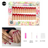 【BUY 3 Get 1 More Free】【Long Nails L151 - L200】Machine Press on Nails 24Pcs False Nails