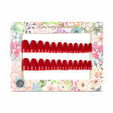 M159 Machine Press on Nails 24Pcs Pure red Coffin Medium False Nails