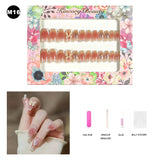 【BUY 3 Get 1 More Free】【Medium Nails M1 - M50】 Machine Press on Nails 24Pcs False Nails