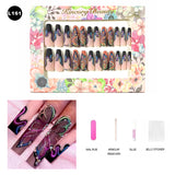 【BUY 3 Get 1 More Free】【Long Nails L151 - L200】Machine Press on Nails 24Pcs False Nails