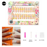 【BUY 3 Get 1 More Free】【Long Nails L151 - L200】Machine Press on Nails 24Pcs False Nails