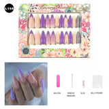 【BUY 3 Get 1 More Free】【Long Nails L151 - L200】Machine Press on Nails 24Pcs False Nails