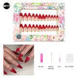 【BUY 3 Get 1 More Free】【Medium Nails M1 - M50】 Machine Press on Nails 24Pcs False Nails