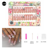 【BUY 3 Get 1 More Free】【Long Nails L151 - L200】Machine Press on Nails 24Pcs False Nails