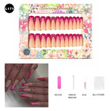 【BUY 3 Get 1 More Free】【Long Nails L151 - L200】Machine Press on Nails 24Pcs False Nails