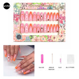 【BUY 3 Get 1 More Free】【Long Nails L151 - L200】Machine Press on Nails 24Pcs False Nails