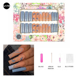 【BUY 3 Get 1 More Free】【Long Nails L151 - L200】Machine Press on Nails 24Pcs False Nails