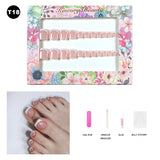 【BUY 3 Get 1 More Free】【Toe nails T1 - T20】 Machine Press on Nails 24Pcs False Nails