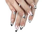 P18 Cow Prints French Tips（ Medium ）