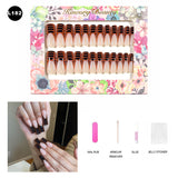 【BUY 3 Get 1 More Free】【Long Nails L151 - L200】Machine Press on Nails 24Pcs False Nails