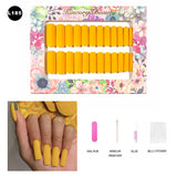 【BUY 3 Get 1 More Free】【Long Nails L151 - L200】Machine Press on Nails 24Pcs False Nails