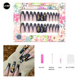 【BUY 3 Get 1 More Free】【Long Nails L151 - L200】Machine Press on Nails 24Pcs False Nails