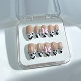 P18 Cow Prints French Tips（ Medium ）