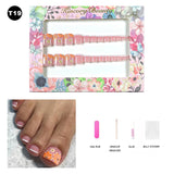 【BUY 3 Get 1 More Free】【Toe nails T1 - T20】 Machine Press on Nails 24Pcs False Nails