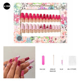 【BUY 3 Get 1 More Free】【Long Nails L151 - L200】Machine Press on Nails 24Pcs False Nails