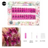 【BUY 3 Get 1 More Free】【Long Nails L151 - L200】Machine Press on Nails 24Pcs False Nails