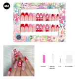 【BUY 3 Get 1 More Free】【Medium Nails M1 - M50】 Machine Press on Nails 24Pcs False Nails