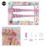 【BUY 3 Get 1 More Free】【Toe nails T1 - T20】 Machine Press on Nails 24Pcs False Nails