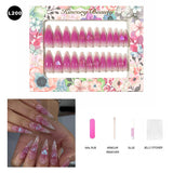 【BUY 3 Get 1 More Free】【Long Nails L151 - L200】Machine Press on Nails 24Pcs False Nails