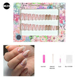 【BUY 3 Get 1 More Free】【Medium Nails M1 - M50】 Machine Press on Nails 24Pcs False Nails