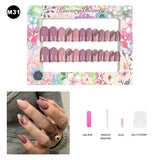 【BUY 3 Get 1 More Free】【Medium Nails M1 - M50】 Machine Press on Nails 24Pcs False Nails