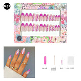 【BUY 3 Get 1 More Free】【Medium Nails M1 - M50】 Machine Press on Nails 24Pcs False Nails