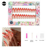 【BUY 3 Get 1 More Free】【Medium Nails M1 - M50】 Machine Press on Nails 24Pcs False Nails