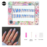 【BUY 3 Get 1 More Free】【Medium Nails M1 - M50】 Machine Press on Nails 24Pcs False Nails