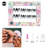 【BUY 3 Get 1 More Free】【Medium Nails M1 - M50】 Machine Press on Nails 24Pcs False Nails