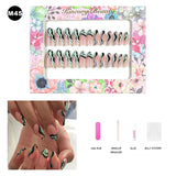 【BUY 3 Get 1 More Free】【Medium Nails M1 - M50】 Machine Press on Nails 24Pcs False Nails