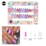 【BUY 3 Get 1 More Free】【Medium Nails M1 - M50】 Machine Press on Nails 24Pcs False Nails