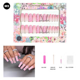 【BUY 3 Get 1 More Free】【Medium Nails M1 - M50】 Machine Press on Nails 24Pcs False Nails