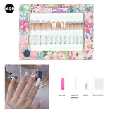 【BUY 3 Get 1 More Free】【Medium Nails M1 - M50】 Machine Press on Nails 24Pcs False Nails