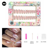 【BUY 3 Get 1 More Free】【Medium Nails M1 - M50】 Machine Press on Nails 24Pcs False Nails