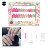 【BUY 3 Get 1 More Free】【Short Nails S51 - S84】Machine Press on Nails 24Pcs False Nails