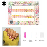 【BUY 3 Get 1 More Free】【Short Nails S51 - S84】Machine Press on Nails 24Pcs False Nails